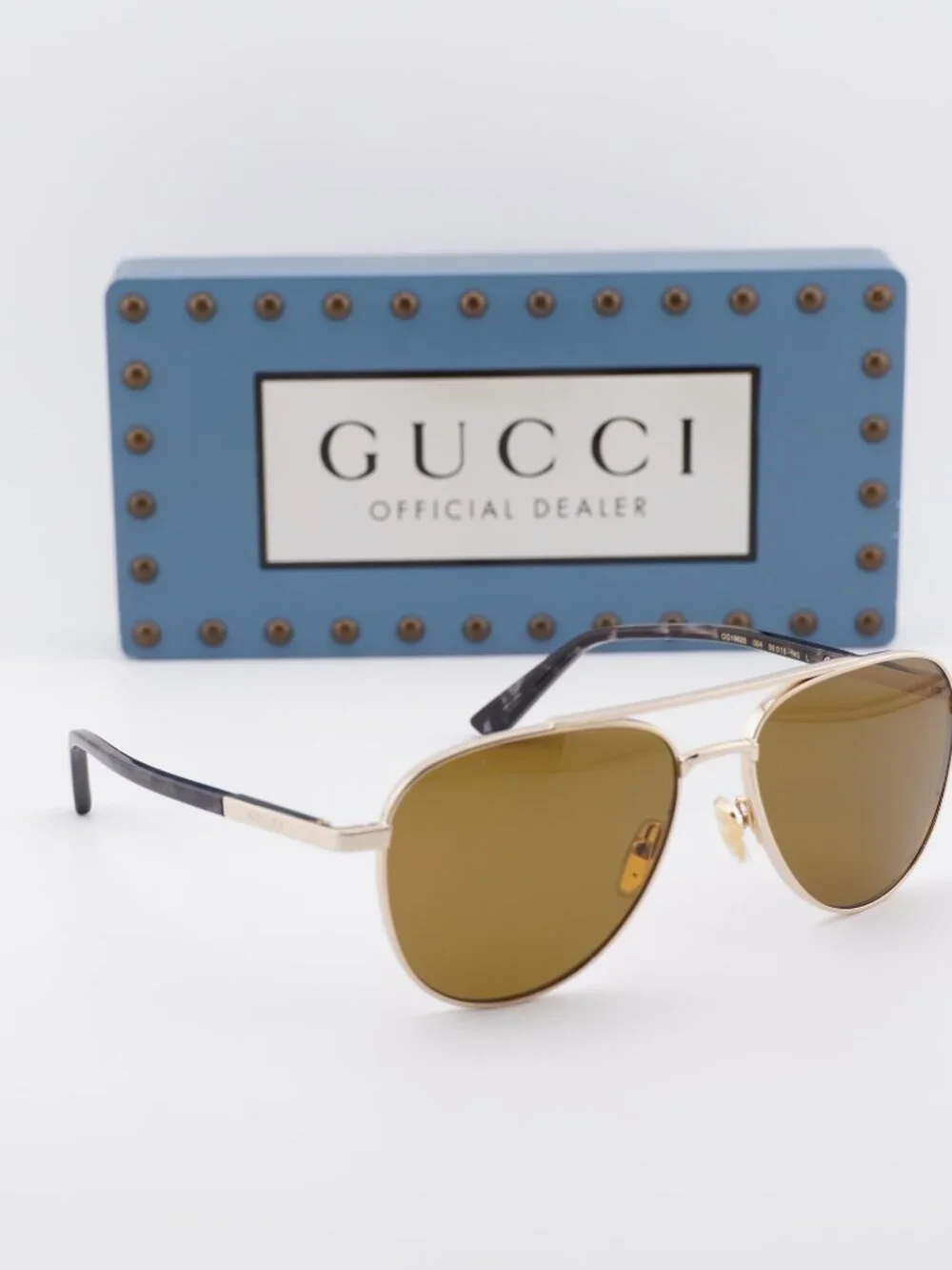 Gucci GG1962S 004 Aviator Sunglasses - Gold/Havana\ Brown